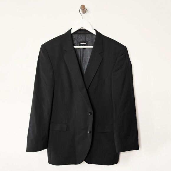 Strellson Rick James Black 100% Wool Suit Jacket